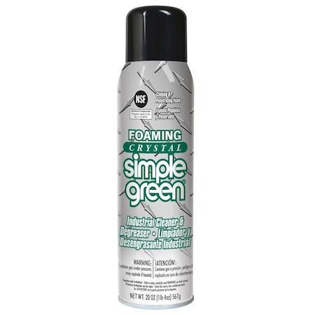 Simple Green Cleaner and Degreaser, Foaming Crystal, 20 oz, Aerosol 19010